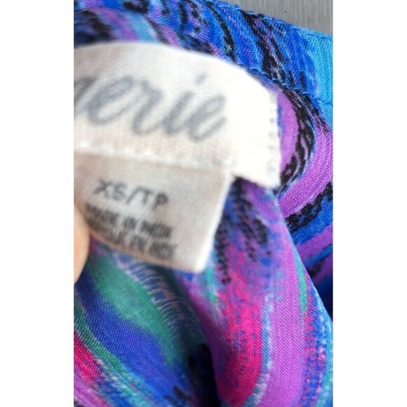 Aerie Cropped Shirt Tank Top Cammy Womens XS Boho Adjust Strap Multicolor Purple - Picture 4 of 7